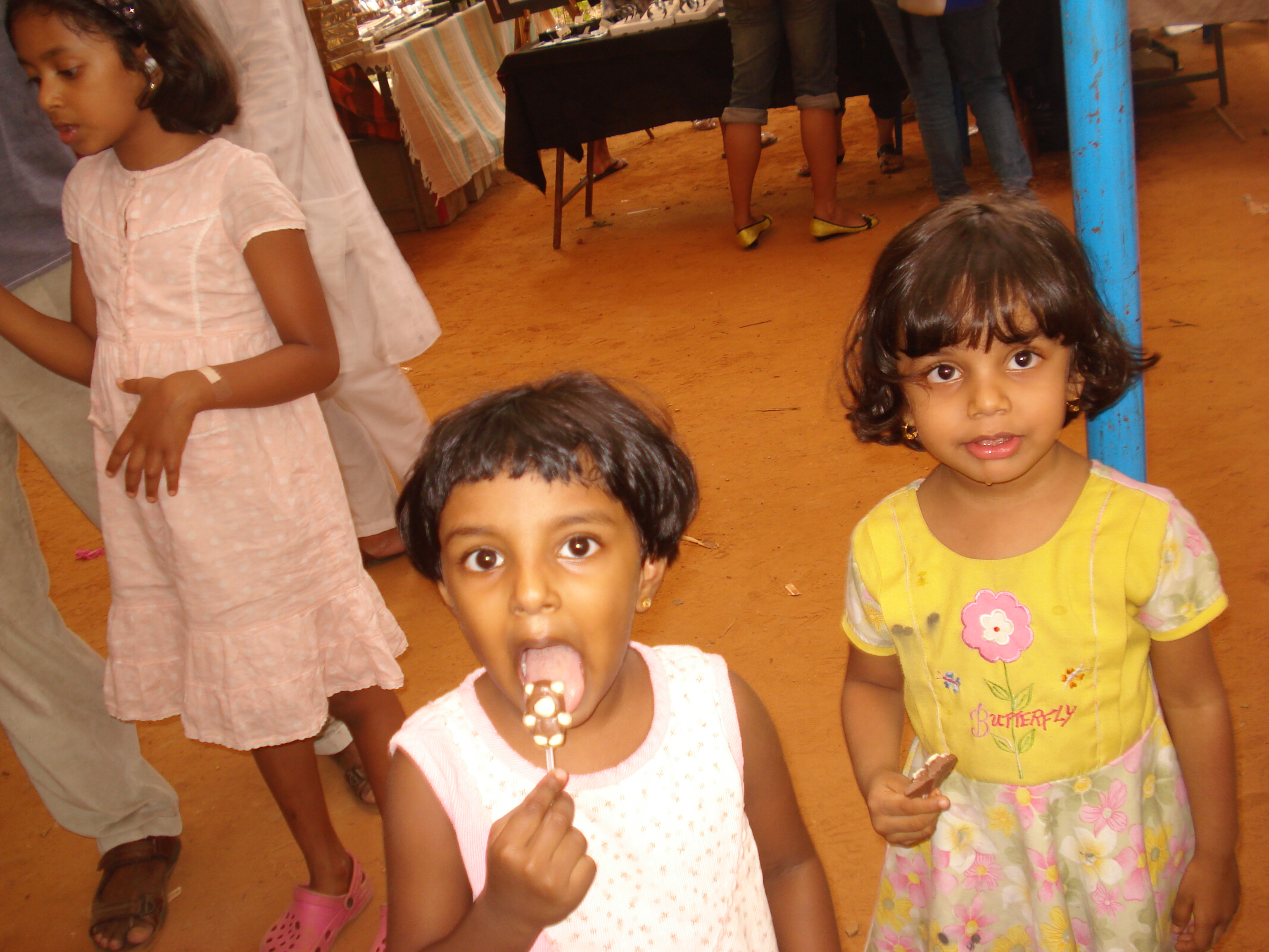 Kiddos enjoying Chocolate Lollies from Jus Truf's