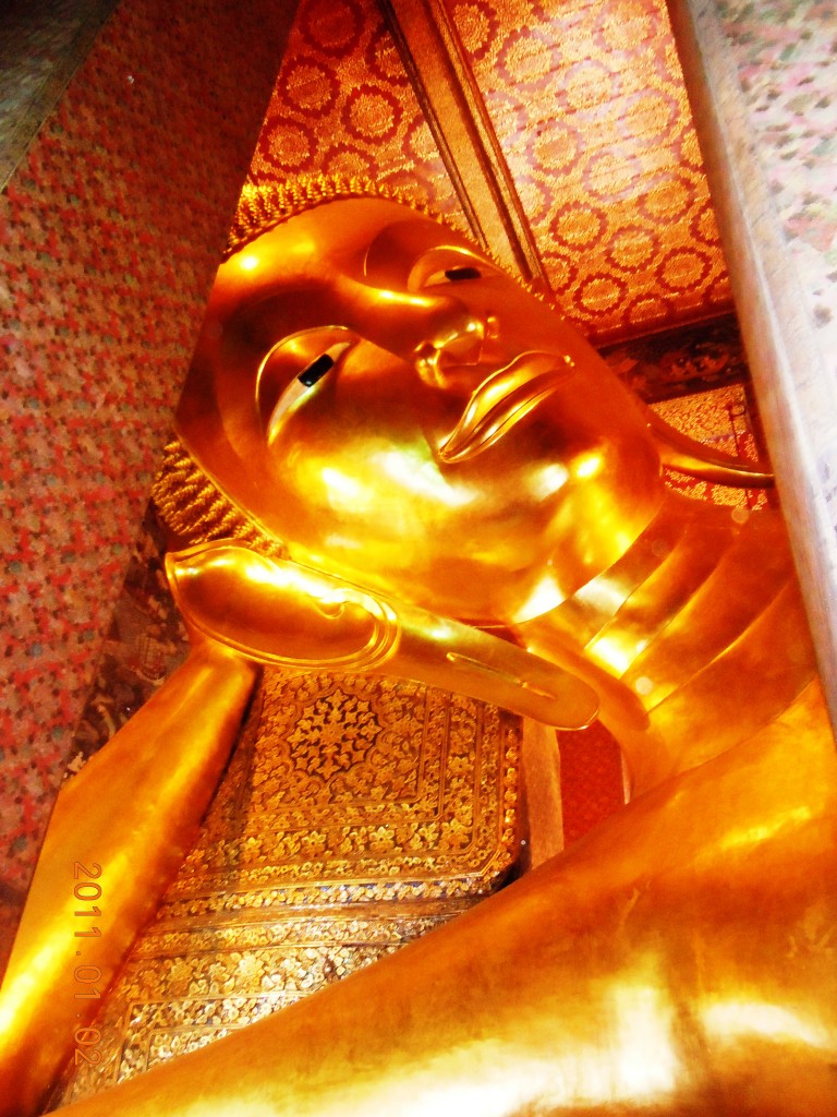 The Massive Golden Buddha - over 50 feet long