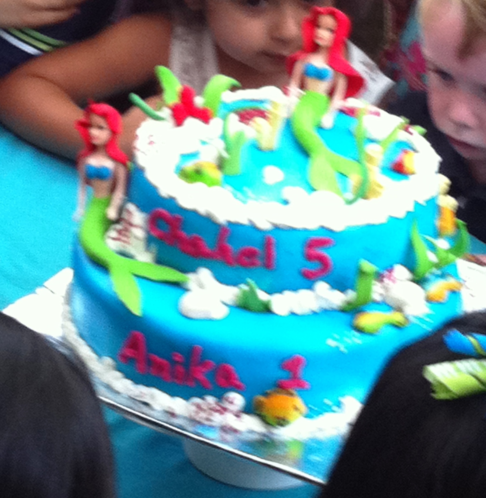 A rather blurry shot of the cake