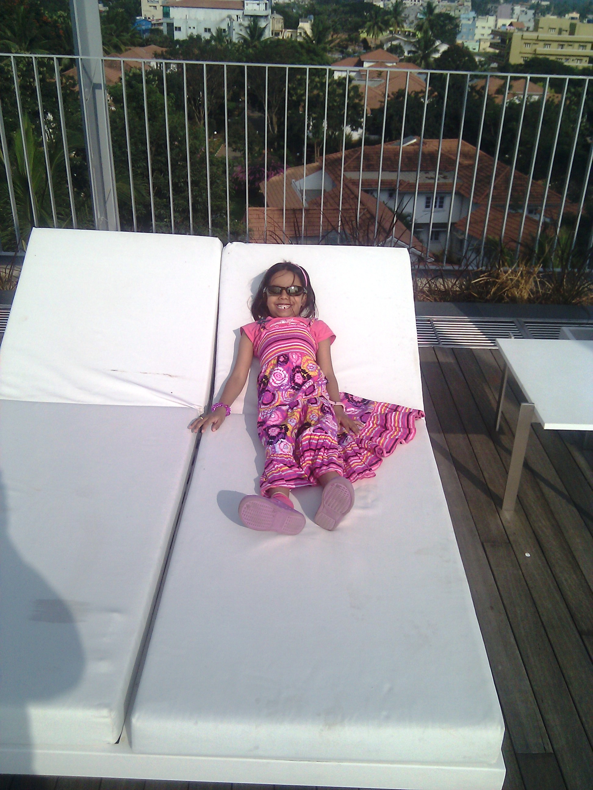 Lounging on the sunbeds