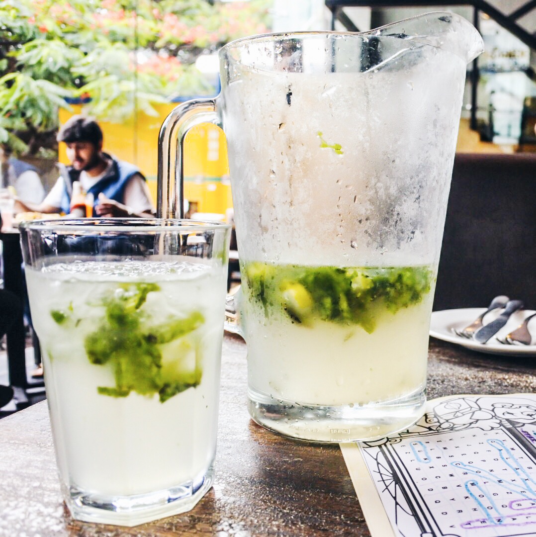 Our mojitos in a pitcher