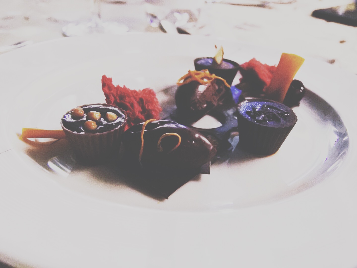The chocolate cups prettily presented
