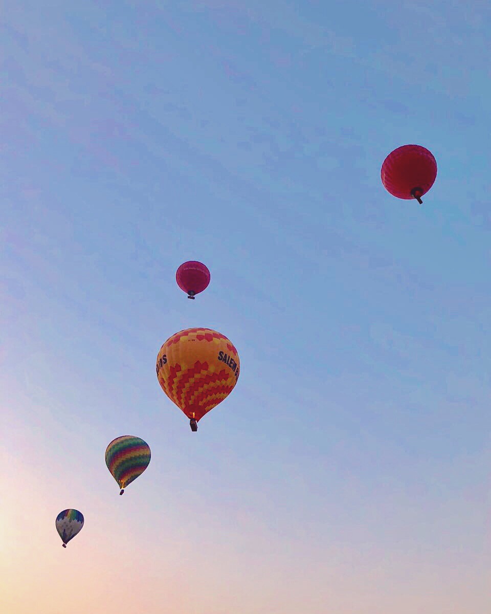 The view of the balloons above us