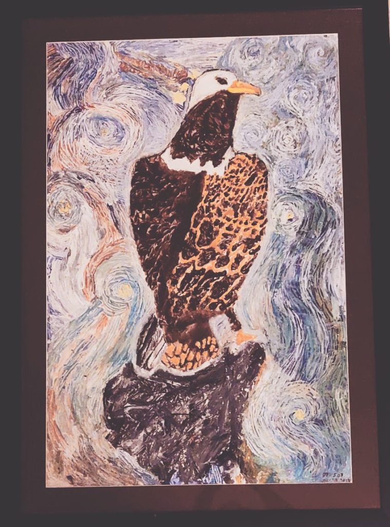 An eagle in the Van Gogh style