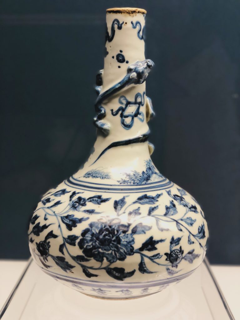 A typical blue and white style of pottery