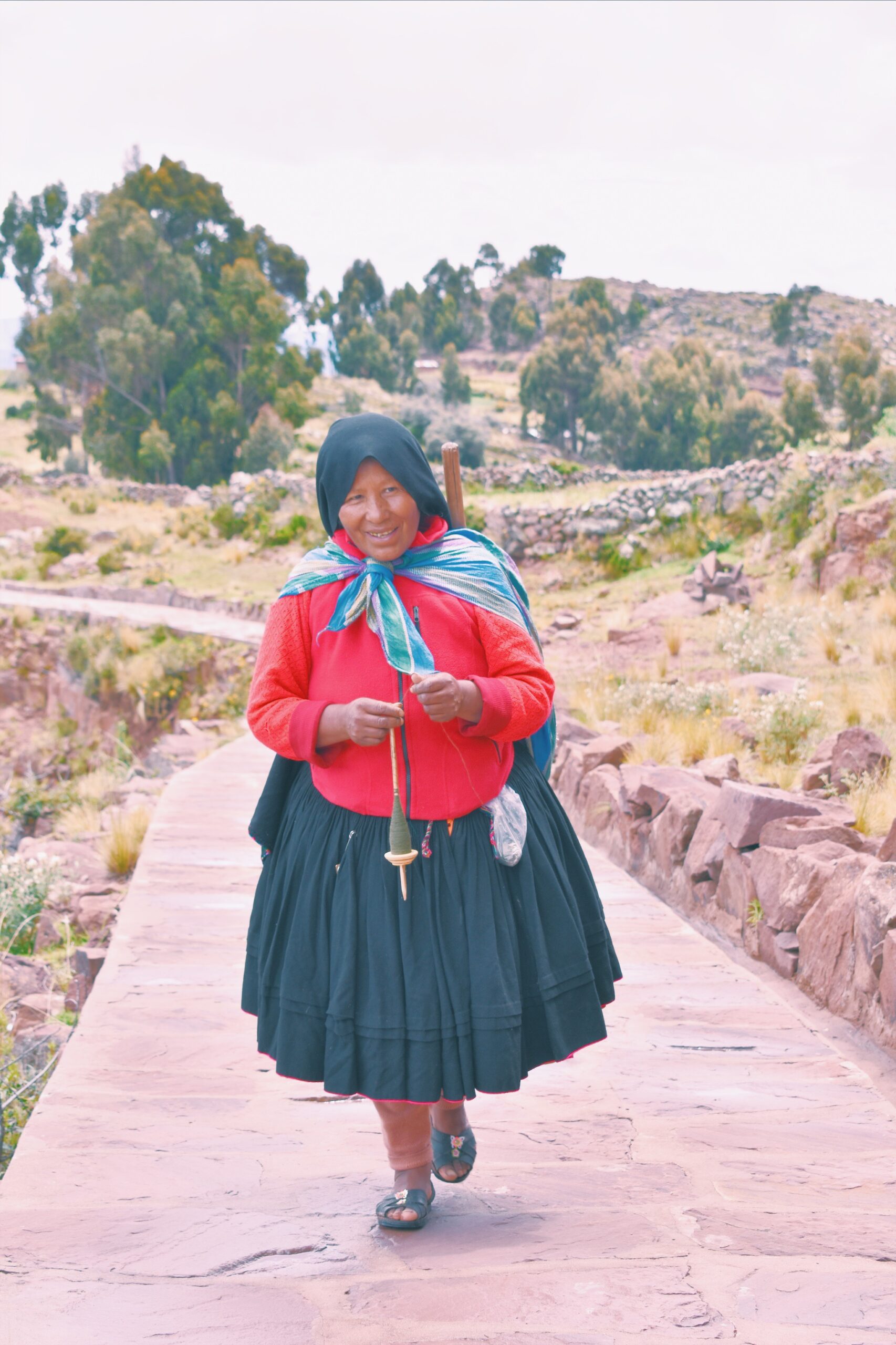 Taquile woman in traditional dress