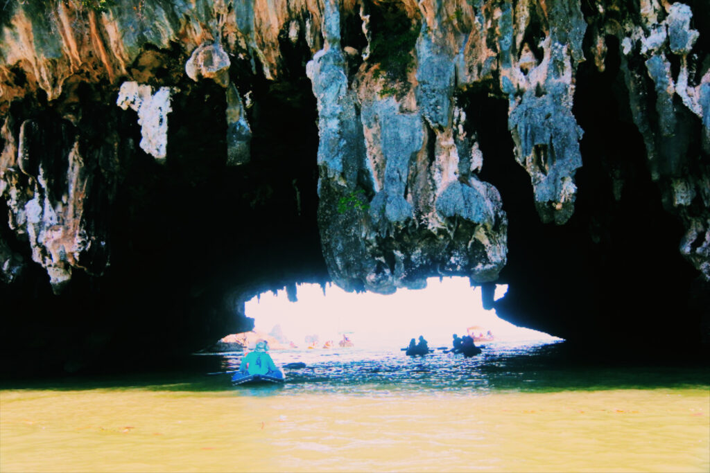 Canoeing under the limestone