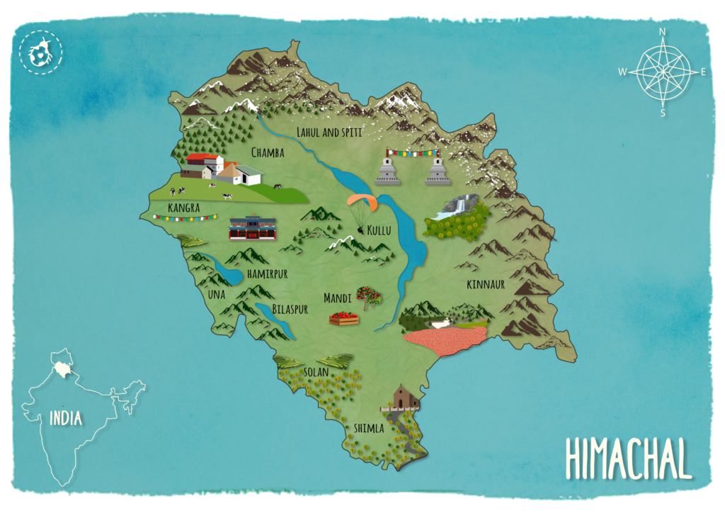 Illustrated map of Himachal