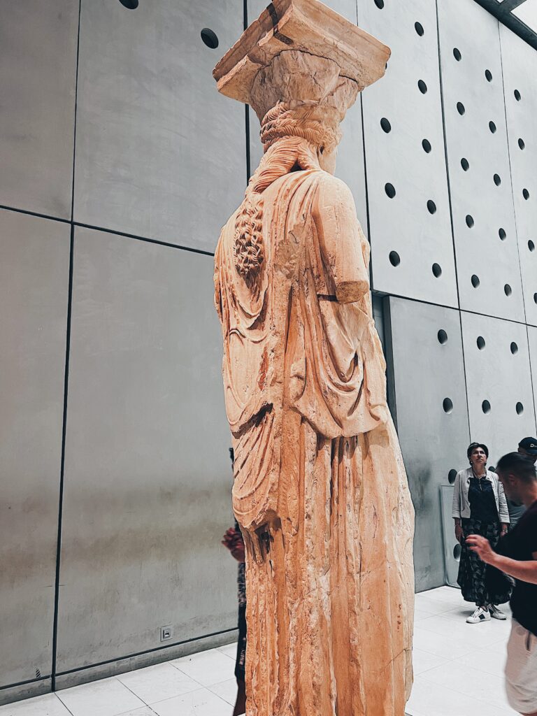 The back of one of the Caryatids